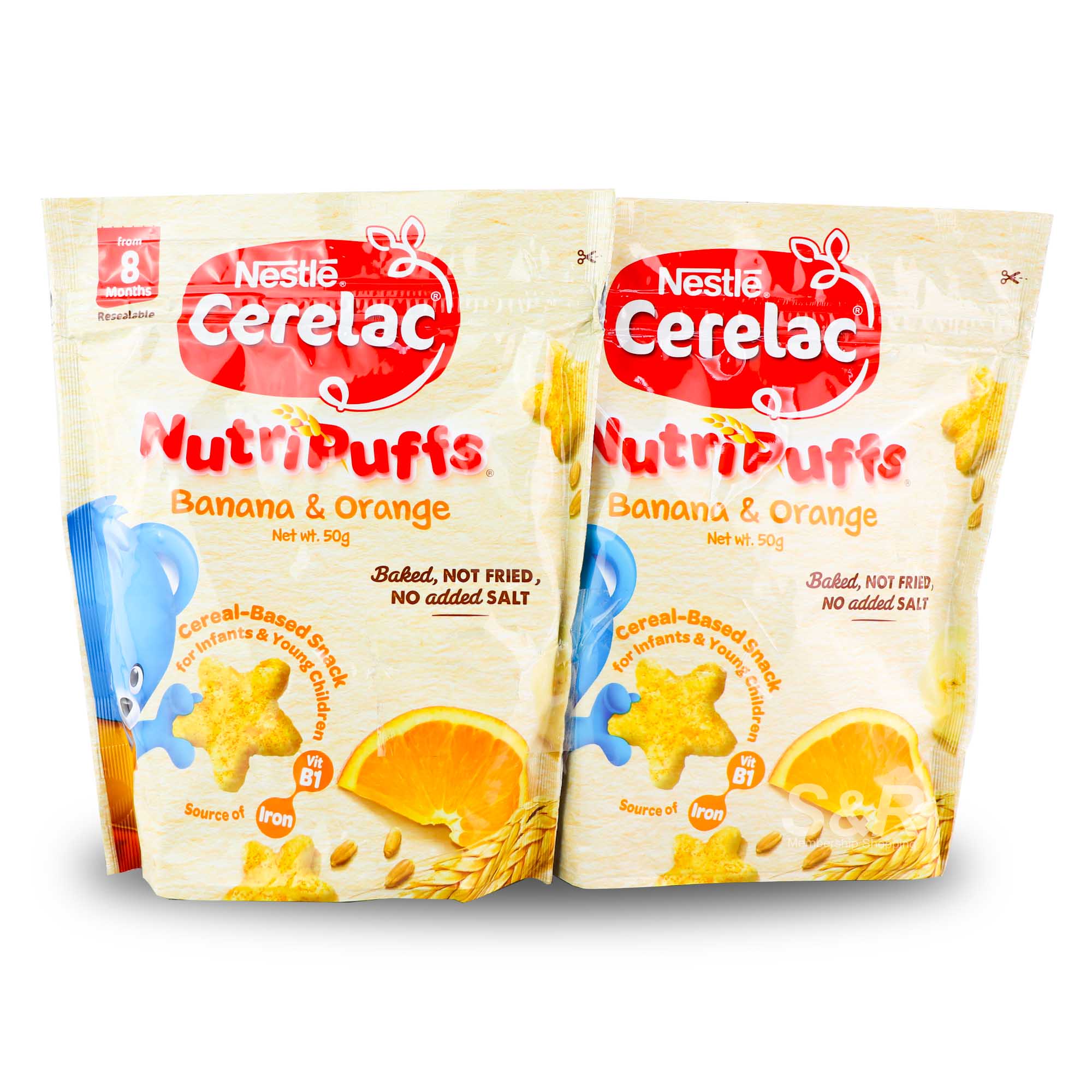 Cerelac Nutri Puffs Banana & Orange 2pcs x 50g